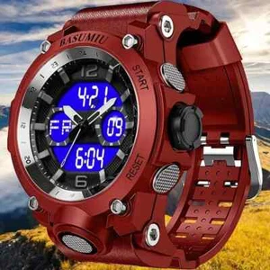 Sport Watch Stopwatch LED Digital Backlight Wristwatches Dual Time Display Watch - Picture 1 of 5
