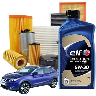 Kit Tagliando Nissan Qashqai J11 Dal 2014 1.5 Dci 3 Filtri 5 Litri Elf Fe 5w30 - Bild 1 von 4