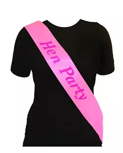 HEN PARTY NIGHT SASH PINK GIRLS ACCESSORY SASHES BRIDE WEDDING FANCY DRESS - Picture 1 of 1