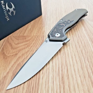 Kansept Knives Havorn Folding Knife 3.5" CPM S35VN Blade Titanium/CF Handle - Picture 1 of 12