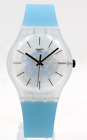 New Swiss Swatch MONTHLY DROPS BLUE DAZE Silicone Watch 42mm SO29K105 $95
