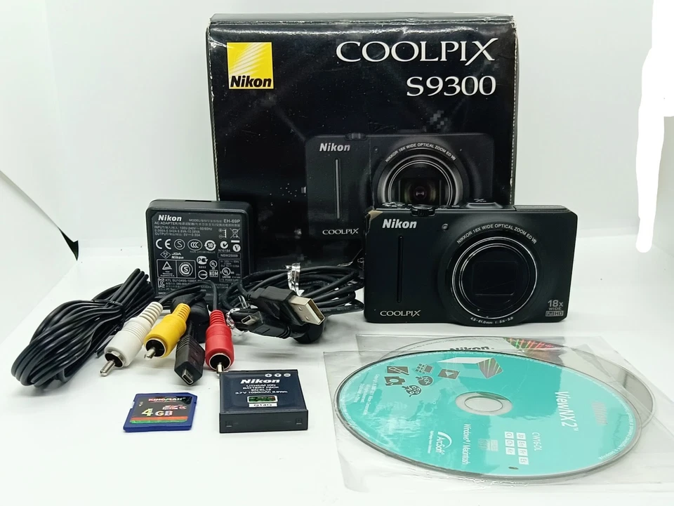 (Exc+++++/BOX) Nikon COOLPIX S9300 Black 16.0MP Digital Camera 18x ZoomFromJapan - Image 1 of 4