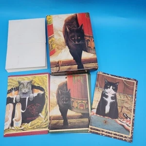 Vintage Caspari "Gallery Of Cats" Notecards By Paul Stagg 4"x6" Blank Box Of 11 - Picture 1 of 13
