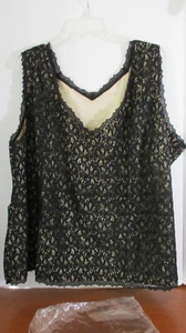 CAMISA TOP ZAFTIQUE~CAMISA SIN MANGAS CAMI ENCAJE TIERNO NEGRO~Mujer 5Z~NUEVA CON ETIQUETAS - Imagen 1 de 3