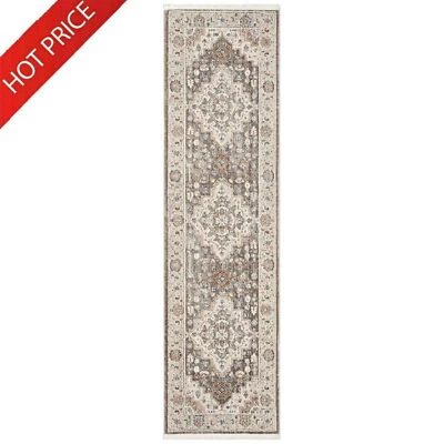 Alfombra moderna rectangular medallón respaldo antideslizante 2 x 7 pies dormitorio multicolor Foto 1 de 4