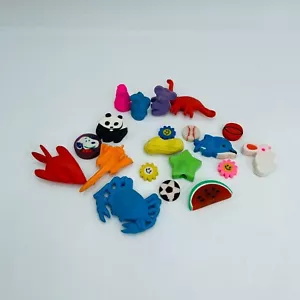 20 Vintage 1980er Radiergummis Krabbe Snoopy Erdnuss Jets Sport Panda Bleistift Tops Blume - Bild 1 von 17