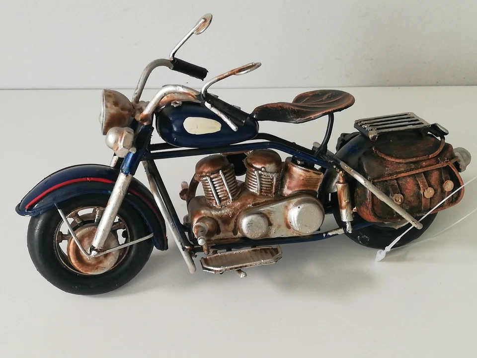Vintage Handmade Iron Motorcycle Model Rustic Metal Art Motorbike Sculpture Gift - Image 1 of 4