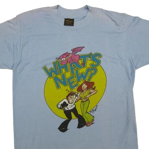 Camisa vintage Phil Foglio para hombre azul medio ¿Qué hay de nuevo? Underground Comix años 80 EE. UU. - Imagen 1 de 17