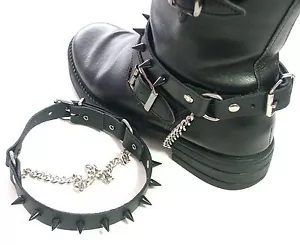 Par de CORREAS PARA BOTAS DE CUERO-8 ESTILOS-liso-negro-marrón-bronceado-blanco-plateado/dorado tachuelas - Imagen 1 de 11