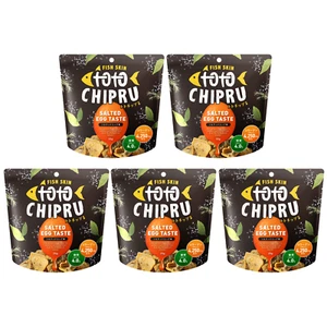 Japanese Fish Skin Salted Egg Crispy Chips Flavor 25g x 5 bags The Perfect Snack - Picture 1 of 19