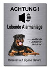 Rottweiler-Hund-Aluminium-Edelstahl-Optik-Hunde-Alarm-Schild-Warnschild-TOP