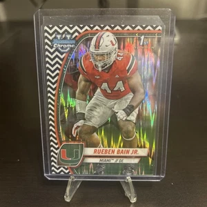 Rueben Bain Jr. 2024 Bowman University Black White Stealth Refractor #/48 Miami - Imagen 1 de 2