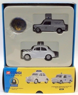 Corgi 1/43 Scale 08005 - Morris Minor & Mini Van - Stockport Borough Police Set - Image 1 of 4