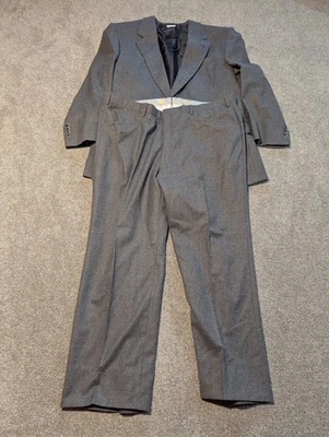 Brioni 西装夹克男式 47 C + 裤子 39x26 灰色羊毛 Catone 意大利制造  — 第 1/4 张图片