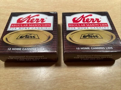 De colección Kerr Regular Boca Masón enlatado Tarro Tapas 12 Unidades Nuevo 2 Cajas Foto 1 de 2