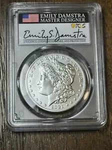 2021-CC MORGAN DOLLAR PCGS MS70 ADVANCED RELEASE 90% SILVER⭐️ DAMSTRA SIGNED - Picture 1 of 2