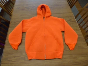 Blaze Orange Insulated Hooded Hunting Sweatshirt Youth Unisex Medium 10-12 VGUC - Picture 1 of 10