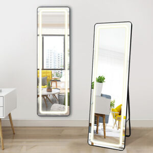 Full Length Mirror LED Lighted Full Body Dressing Vanity Mirror Dimming Bedroom