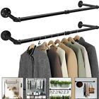 Industrial Pipe Clothes Rail Hanging Wall Mounted Hanger Rack Clothing Rack