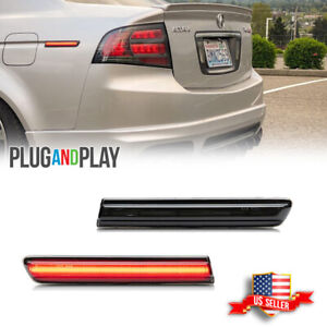 JDM Type-S Look Smoked Rear Red LED Smoke Side Marker Lights For 04-08 Acura TL