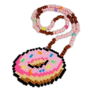 NEW Donut Kandi Perler Necklace EDM EDC Fest Rave Dance Melty Beads - Picture 1 of 1