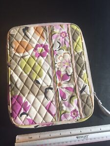 Vera Bradley Portobello Road Tablet iPad Pouch Bag Floral Gray Pink Zip
