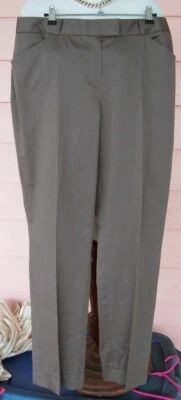 ELLEN TRACY Pants Sz 12 BROWN Straight Leg 3 Pockets Lovely Fabric GREAT COND - Image 1 of 4