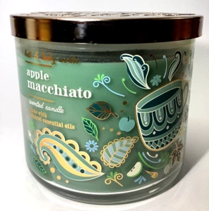 Bath & Body Works Apple Macchiato 3-wick Scented Candle w Essential Oils ๐๐๐ - Picture 1 of 5