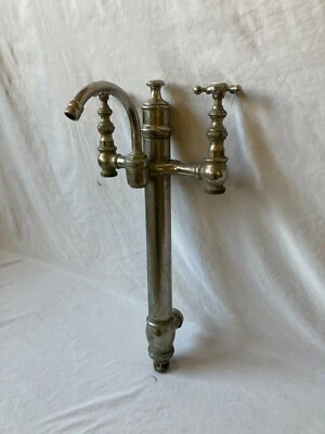 PARTS ONLY  Bathtub Tower standing Waste Gooseneck Faucet Nickel Brass  360-24E - Image 1 of 4