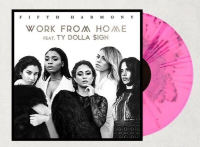 Fifth Harmony ~ Ty Dolla $ign* ~ Work From Home ~ Ltd ~ Pink Splatter Vinyl ~New - Image 1 of 3