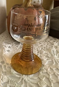 Amber Vintage Schmitt Sohne Ribbed Cordial West Germany Wine Beer .1 ASA Glass - Picture 1 of 14