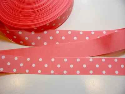 Cinta de grosgrain de lunares naranja blanco 1 1/2" de ancho x 10 yardas Schiff B10 Foto 1 de 4