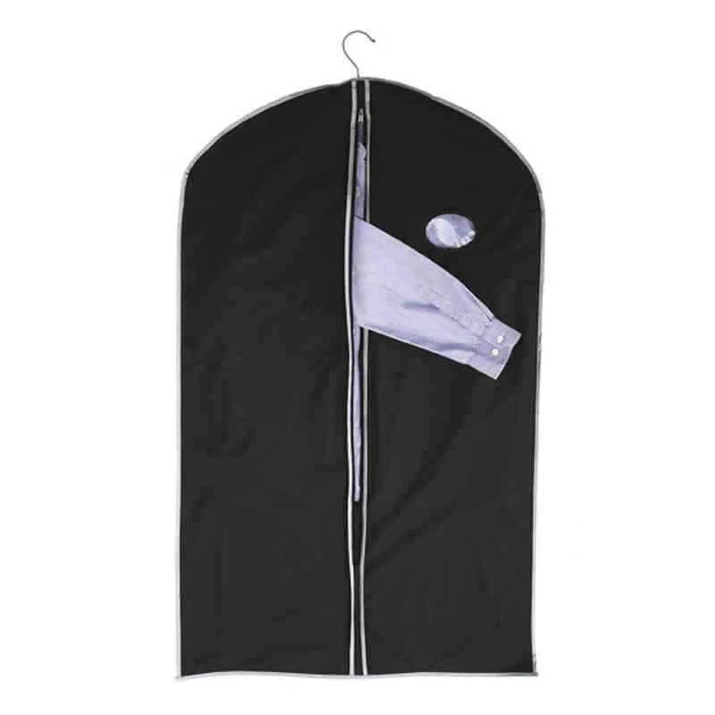 Kleidersack mit Sichtfenster und Reißverschluß, 60 x100 cm,Kleiderbeutel schwarz - Bild 1 von 1