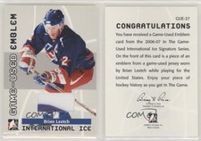 2006 In the Game-Used International Ice Signature Series Emblem Brian Leetch HOF