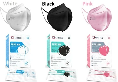 Omnitex FFP2 Face Mask White Black High Filtration 5 Layer *Clearance Offer*