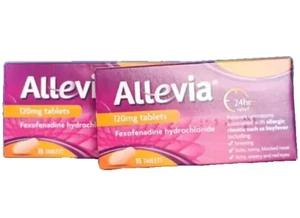 2x 15 Allevia Fexofenadine 120mg Hayfever Tablets 30 in total exp 09/26 - Picture 1 of 3