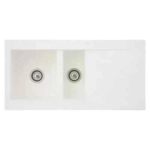 Respekta Einbauspüle Waschbecken Spülbecken 100 x 50 cm Weiß - Bild 1 von 6