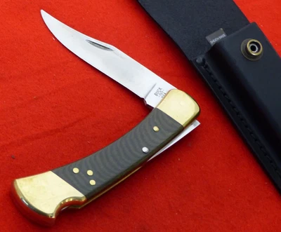 Cuchillo Buck USA 110 5" Cerrado Plegable Hunter Personalizado Micarta Punteado Lockback Foto 1 de 4