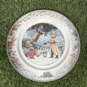Villeroy & Boch Foxwood Tales Paterson 1994 Dinner Plates 10.5” Snow Day Fox - Picture 1 of 8