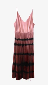 ALLSAINTS Size M Pleated Curtis Ombre Pink Tank Midi Dress Party NEW NO TAG - Picture 1 of 12