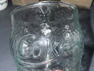 Vtg Coca Cola Coke 6" Tall 16oz Green Pebbled Texture Soda Drink Glass - Picture 1 of 6
