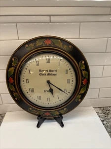 Vintage Regent Street Clock Makers 1763 Wanduhr Toleware Floral Design - Bild 1 von 10