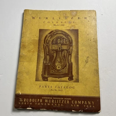 Catálogo de piezas Wurlitzer Jukebox 1080 vintage - Nº de pieza 296-S - Copia original Foto 1 de 4