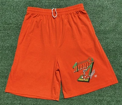 Vintage 90s Alore Miami Hurricanes Cotton Poly Shorts Mens Small USA Made - Image 1 of 4