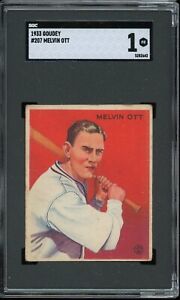 1933 Goudey Baseball #207 Melvin Mel Ott SGC 1