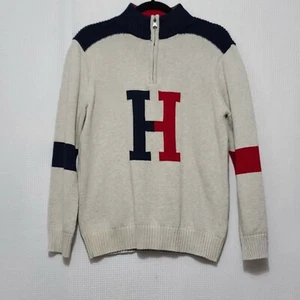 Tommy Hilfiger Boys Keith 1/4 Zip Logo Pullover Sweater BOYS Size Large 16/18 - Picture 1 of 8