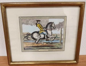 RIDINGER Johann Elias 1698-1767 d'après Eau-forte Polychrom XIX " La Croupade " - Imagen 1 de 2