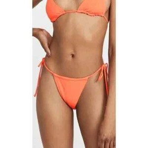 Good American Tiny Ties Bottom Hot Coral Bikini Size 4/XL NWT - Picture 1 of 4