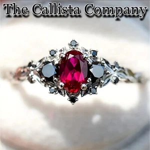 2.7K+ Sold LAB-CREATED 1.21 CT OVAL CUT RED 3A+ CZ PETITE SILVER RING SZ 6-8 ✓ - Picture 1 of 4