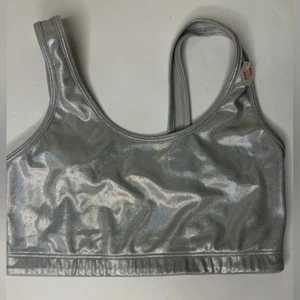 VS Pink NWT Metallic Silver Sports Bra S - Picture 1 of 3